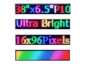 38"x 6.5" RGB 1/4 Duty P10 LED Sign Programmable Scrolling Message Display