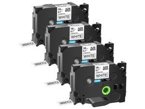 GREENCYCLE 4PK Black on White TZe-241 TZ-241 TZe241 TZ241 Laminated Label Tape for Brother P-touch Label Maker(18mm x 8m) GREENCYCLE 4PK Black on White TZe-241 TZ-241 TZe241 TZ241 Laminated Label Tape for Brother P-touch Label Maker(18mm x 8m)