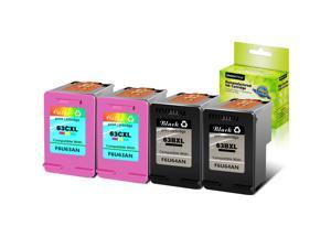 GREENCYCLE 4PK 63XL F6U64A F6U63A (2 Black & 2 Color) High Yield Ink Cartridge Compatible HP Deskjet Printers - With Chip