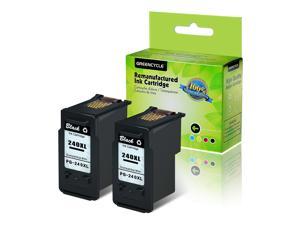 GREENCYCLE 2PK PG-240XL 240XL Black Ink Cartridge Compatible for Canon PIXMA MG MX Printer(With Chip, Show Ink Level)