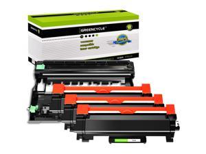 GREENCYCLE 4PK Compatible with Brother TN760 TN730 Toner Cartridge with Chip DR730 Drum Unit (3 Toner,1 Drum) for DCP-L2550DW