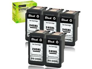 PG245XL Ink Cartridge Replacement for Canon PG245XL 245XL 245 XL Pixma MX490 MX492 MG2522 MG3022 MG2520 MG2525 MG2550 TS3100 MG3029 TS3122 TS3300 TS3322 TR4522 IP2820 TS202 Printer 5 Pack Black