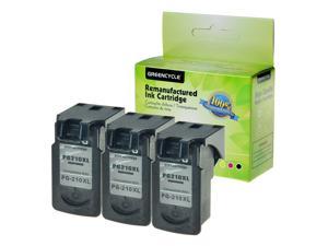 GREENCYCLE 3PK PG-210XL 210XL Black Ink Cartridge Compatible for Canon PIXMA IP MX MP Printer(With Chip, Show Ink Level)