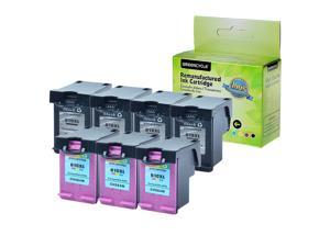 GREENCYCLE Compatible 61XL CH563W CH564W (4 Black, 3 Color) High Yield Ink Cartridge for HP Deskjet Printer- With Chip