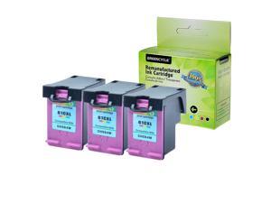 GREENCYCLE 3PK High Yield 61XL 61 XL CH564W Color Ink Cartridge Compatible for HP ENVY Printer-with Chip,Show Ink Level