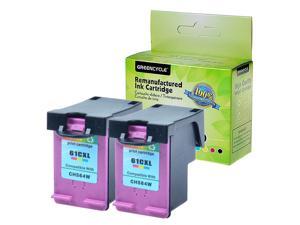 GREENCYCLE 2PK High Yield 61XL 61 XL CH564W Color Ink Cartridge Compatible for HP ENVY Printer-with Chip,Show Ink Level