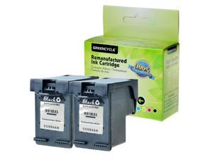 GREENCYCLE 2PK High Yield 901XL 901 XL CC654AN Black Ink Cartridge Compatible for HP Officejet G510a J4524 4500 Printer