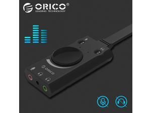 Portable USB External Sound Card Microphone Earphone Two-in-One With 3-Port Output Volume Adjustable For Windows/Mac/Linux