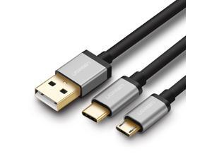 USB Y Splitter Cable USB to USB Typec & Micro USB Cable USB Y Splitter Cable USB to USB Typec & Micro USB Cable