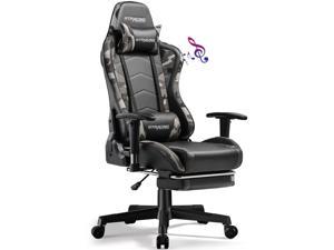 GTRACING Ergonomic Computer Office Chair with Footrest and Bluetooth Speakers 
