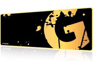 GTRACING Gaming Mouse Pad Large, Extended Mousepad with Stitched Edges, Non Slip Rubber Base, Waterproof XL Size Keyboard Pad, Mouse Mat for Gamer, Office and Home, 31.5x11.8 in,Golden