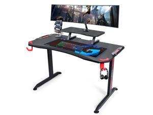 GTRACING Gaming Desk 47 Inch Pro Racing Style Computer Office PC Gamer Table Professional Game Station T-Shaped with Adjustable Monitor Stand Headphone Hook, Black GTRACING Gaming Desk 47 Inch Pro Racing Style Computer Office PC Gamer Table Professional Game Station T-Shaped with Adjustable Monitor Stand Headphone Hook, Black