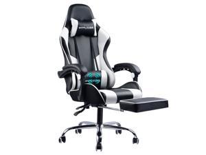 GTPLAYER Gaming Chair, Computer Chair with Footrest and Lumbar Support, Height Adjustable Gaming Chair with 360°-Swivel Seat and Headrest for Office or Gaming