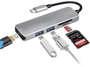 USB C Adapter for MacBook - 5 in 1 Type C Hub, USB C Dock with USB-C to 4K HDMI, 2 USB 3.0 Ports,SD&Micro SD Card Reader for MacBook Pro/Air/ Ipad/ Chromebook and Other USB C Port Devices USB C Adapter for MacBook - 5 in 1 Type C Hub, USB C Dock with USB-C to 4K HDMI, 2 USB 3.0 Ports,SD&Micro SD Card Reader for MacBook Pro/Air/ Ipad/ Chromebook and Other USB C Port Devices