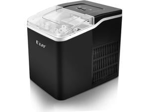 ULIT Ice Maker Countertop, Makes 26 lbs. Ice in 24 Hours,9 Ice Cubes Ready in 8 Minutes, Countertop Ice Maker machine with Ice Scoop and Basket, fit for home party, 1.6 lbs. Ice Storage (Black)