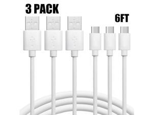 3 Pack USB A To Type C Charging Cable Power Cord Data Sync Lead For Google Pixel 3 4 5 6 7 Pro 7a 6a 5a 4a Fold XL XXL White 6 ft