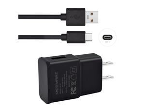 USB Wall Charger Plug Power Adapter & USB A To Type C Charging Cable For Samsung S23 S22 Ultra 5G S23+ A53 A32 A13 A03s /Moto G7 G6 / LG Stylo 6/5/4 /Google 7 6 Pro 6a Black 6 ft.