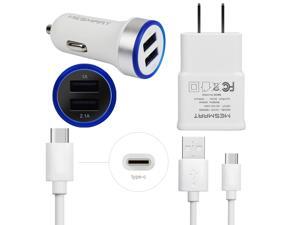 Wall/Fast Car Charger USB C Cable for Samsung Galaxy S8+ S9+ Active Note 8 9 LG Stylo 4 G7 V40 V35 ThinQ Cell Phone Bundle Wall/Fast Car Charger USB C Cable for Samsung Galaxy S8+ S9+ Active Note 8 9 LG Stylo 4 G7 V40 V35 ThinQ Cell Phone Bundle