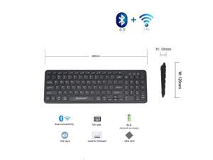 BKB-6063S Universal Wireless Bluetooth Keyboard, Multi-Device Full Size Bluetooth 4.0 LE and 2.4G ALL-IN-1 Ultra-slim Wireless Keyboard for Win/Mac (Black) BKB-6063S Universal Wireless Bluetooth Keyboard, Multi-Device Full Size Bluetooth 4.0 LE and 2.4G ALL-IN-1 Ultra-slim Wireless Keyboard for Win/Mac (Black)
