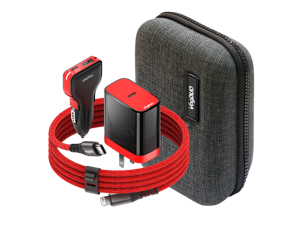 VogDUO Power Delivery Charging Bundle, 18W USB-C Power Delivery Wall Charger, 57W PD Car Charger, 6.6ft USB-C to Lightning cable, zipper case, compatible with iPhone, Samsung galaxy, Nintendo Switch VogDUO Power Delivery Charging Bundle, 18W USB-C Power Delivery Wall Charger, 57W PD Car Charger, 6.6ft USB-C to Lightning cable, zipper case, compatible with iPhone, Samsung galaxy, Nintendo Switch