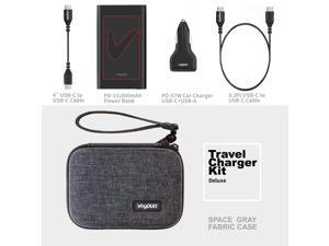 VogDUO Deluxe Charger Kit, 10000mAh Power Delivery Power Bank, 57W PD Car Charger, USB-C to USB-C cables, Premium zipper case, compatible with iPhone series, Samsung Galaxy, iPad, MacbBook, Black VogDUO Deluxe Charger Kit, 10000mAh Power Delivery Power Bank, 57W PD Car Charger, USB-C to USB-C cables, Premium zipper case, compatible with iPhone series, Samsung Galaxy, iPad, MacbBook, Black