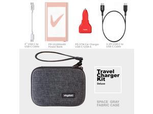 VogDUO Deluxe Charger Kit, 10000mAh Power Delivery Power Bank, 57W PD Car Charger, USB-C to USB-C cables, Premium zipper case, compatible with iPhone series, Samsung Galaxy, iPad, MacbBook, Rose Gold VogDUO Deluxe Charger Kit, 10000mAh Power Delivery Power Bank, 57W PD Car Charger, USB-C to USB-C cables, Premium zipper case, compatible with iPhone series, Samsung Galaxy, iPad, MacbBook, Rose Gold