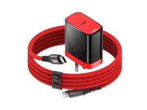 VogDUO PD Wall Charger Kit, MFi Certified 6.6ft USB-C to Lightning Cable, 18W Power Delivery Wall Charger, Compatible with iPhone 11/ 11Pro/ 11Pro Max, iPad, AirPods, Black and Red VogDUO PD Wall Charger Kit, MFi Certified 6.6ft USB-C to Lightning Cable, 18W Power Delivery Wall Charger, Compatible with iPhone 11/ 11Pro/ 11Pro Max, iPad, AirPods, Black and Red