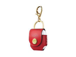 VogDUO- Italian Genuine Leather Case for AirPods, portable carry case, Lightning port slot design, premium metal hook for the bag, keychain or jeans, YKK button applied- Red VogDUO- Italian Genuine Leather Case for AirPods, portable carry case, Lightning port slot design, premium metal hook for the bag, keychain or jeans, YKK button applied- Red