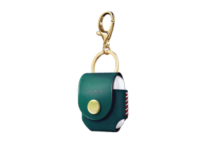 VogDUO- Italian Genuine Leather Case for AirPods, portable carry case, Lightning port slot design, premium metal hook for the bag, keychain or jeans, YKK button applied- Emerald VogDUO- Italian Genuine Leather Case for AirPods, portable carry case, Lightning port slot design, premium metal hook for the bag, keychain or jeans, YKK button applied- Emerald