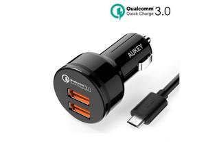 Car Charger with Quick Charge 3.0, 39W Dual Ports Include Micro USB Cable for Samsung Galaxy Note8/S9/S8/S8+, LG G6/V30, HTC 10 and More | Qualcomm Certified