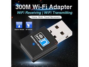300Mbps Wireless USB Adapter 802.11b/g/n Mini USB Wifi Network Card 2.4Ghz Wifi Receiver Dongle for Desktop/Laptop Wifi Transmitter Support Windows XP/Vista/7/8/10 Mac os X
