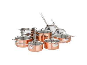 Viking Professional 13-Piece 13pc Copper Tri-Ply Cookware Set Viking Professional 13-Piece 13pc Copper Tri-Ply Cookware Set