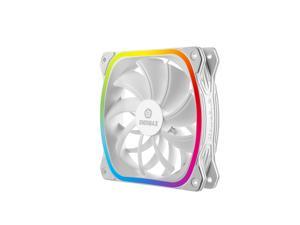 Enermax Squa RGB PWM 120mm Case Fan, Addressable RGB Sync Via Motherboard, Single Pack- White, UCSQARGB12P-W-SG
