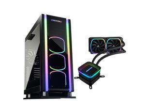 Enermax SABERAY ADV Addressable RGB ATX Mid Tower Gaming ARGB PC Case w/ Aquafusion 240 AIO Liquid CPU Cooler