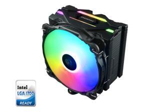 Enermax ETS-F40 Addressable RGB CPU Air Cooler 200W+ TDP for Intel/AMD Universal Socket 4 Direct Contact Heat Pipes 140mm Silent PWM Fan - Black
