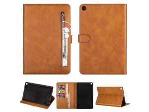 For Samsung Galaxy Tab A10.1 T510 / T515 Tablet Fashion Calf Texture Zipper Horizontal Flip Leather Case with Stand & Card Slots & Wallet & Wake-up / Sleep Function