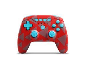 Switch Controllers, Wireless 6-Axis Gamepad Bluetooth Dual Vibration Controller For Switch Pro, Product color: Red Camouflage + Blue Button