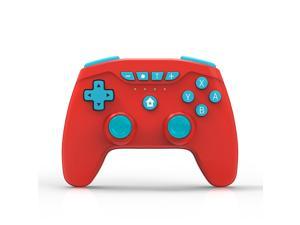 Switch Controllers, Wireless 6-Axis Gamepad Bluetooth Dual Vibration Controller For Switch Pro, Product color: Red + Blue Button