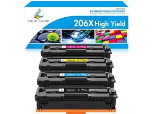 True Image Compatible Toner Cartridge Replacement for HP 206X 206A W2110A W2110X HP Color Laserjet Pro M255dw MFP M283fdw M283cdw M283 M255 Printer Toner (Black Cyan Yellow Magenta, 4-Pack)
