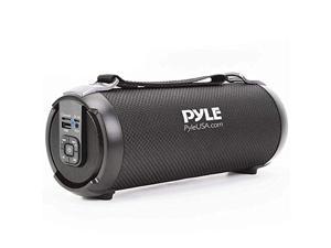 Wireless Portable Bluetooth Boombox Speaker - 100 Watt Rechargeable Boom Box Speaker Portable Music Barrel Loud Stereo System with AUX Input, MP3/USB/SD Port, Fm Radio, 2.5" Tweeter - Pyle PBMSPG3BK