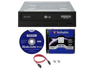 LG WH16NS60 16x Internal Blu-ray BDXL M-Disc Drive (with Ultra HD 4K Playback) Bundle with 25GB Verbatim M-Disc BD-R,Cyberlink and Cable LG WH16NS60 16x Internal Blu-ray BDXL M-Disc Drive (with Ultra HD 4K Playback) Bundle with 25GB Verbatim M-Disc BD-R,Cyberlink and Cable