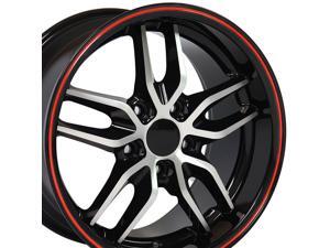 OE Wheels 18 Inch Fits Chevy Camaro Corvette Pontiac Firebird Deep Dish Stingray Style CV18A Gloss Black Machined with Red Band 18x10.5 Rim Hollander 5633 OE Wheels 18 Inch Fits Chevy Camaro Corvette Pontiac Firebird Deep Dish Stingray Style CV18A Gloss Black Machined with Red Band 18x10.5 Rim Hollander 5633