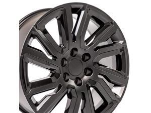 OE Wheels 22 Inch Fits Chevy Silverado Tahoe GMC Sierra Yukon Cadillac Escalade Silverado CV39 22x9 Rim Satin Black with Black OE Wheels 22 Inch Fits Chevy Silverado Tahoe GMC Sierra Yukon Cadillac Escalade Silverado CV39 22x9 Rim Satin Black with Black