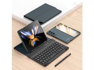 For Samsung Galaxy Z Fold3 5G Magnetic Folding Bluetooth Keyboard Leather Case