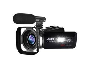 4K HD Night Vision 48MP Home WiFi Live Camcorder DV Digital Camera, Style:Hood + Microphone