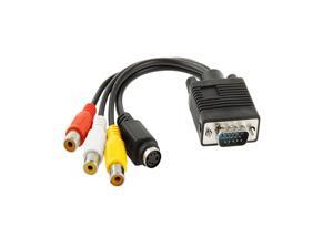 VGA to S-Video AV RCA TV Converter Cable Adapter with 2 Audio Cable VGA to S-Video AV RCA TV Converter Cable Adapter with 2 Audio Cable