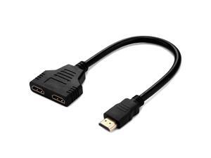 30cm 1080P HDMI Port Male to 2 Female 1 in 2 out Splitter Cable Adapter Converter 30cm 1080P HDMI Port Male to 2 Female 1 in 2 out Splitter Cable Adapter Converter