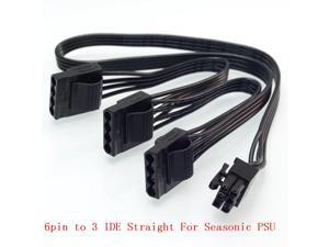 PCIe 6Pin to Dual 4Pin IDE Power Supply Cable for Seasonic KM3 Series X-750 X-850 SS-1050XP3 SS-1200XP3 M12II Evo Series 520 620 650 750 850 Snow Silent 750 1050 FOCUS PLUS Gold SSR-850FX/750FX PCIe 6Pin to Dual 4Pin IDE Power Supply Cable for Seasonic KM3 Series X-750 X-850 SS-1050XP3 SS-1200XP3 M12II Evo Series 520 620 650 750 850 Snow Silent 750 1050 FOCUS PLUS Gold SSR-850FX/750FX