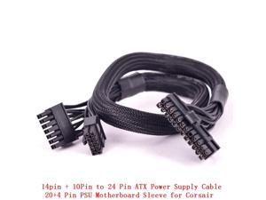 10+18Pin to 24Pin 20+4Pin ATX Power Supply Cable Mining Cable PSU Motherboard Braided Net for Corsair HX1200i HX1000i HX850i HX750i AXi Series AX1500i AX1200i AX860i AX760i RM1000 RM850 RM750