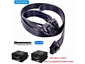 PCIe 8Pin to Dual 8Pin (6+2Pin) 2 in 1 GPU Cable 60+20CM 18AWG For GIGABYTE 80Plus Gold Semi Modular B700H 700W, G750H 750W